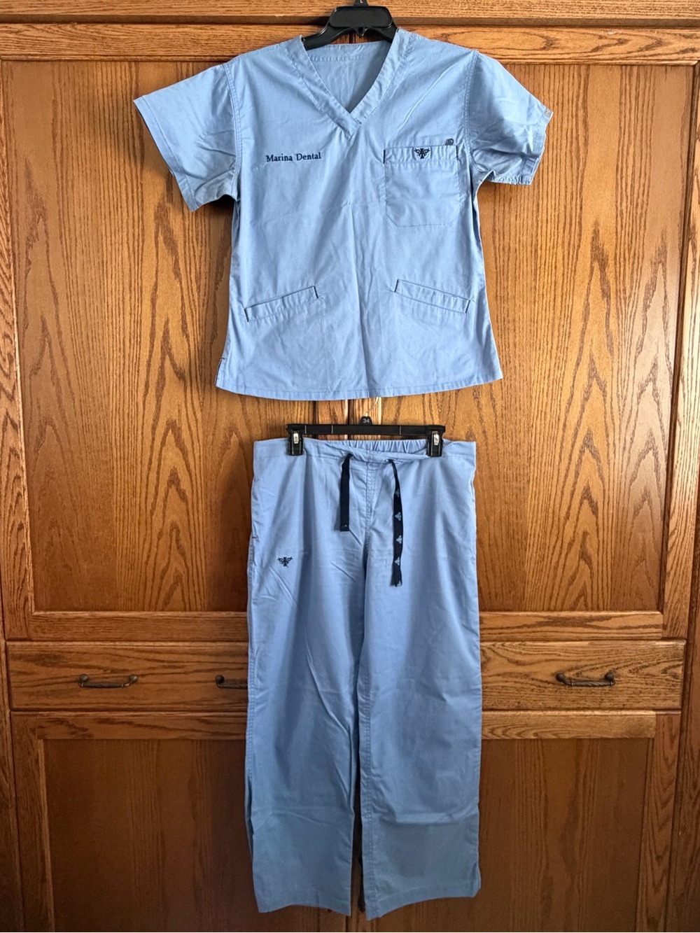Med Couture Light Blue Women's Scrub Top & Pant Set